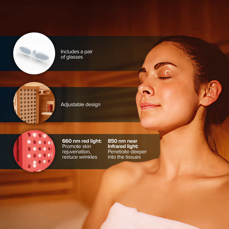 SAUNA INFRARGE SPECTRUM CALDERA ™ RELATIF avec panneau de thérapie rouge