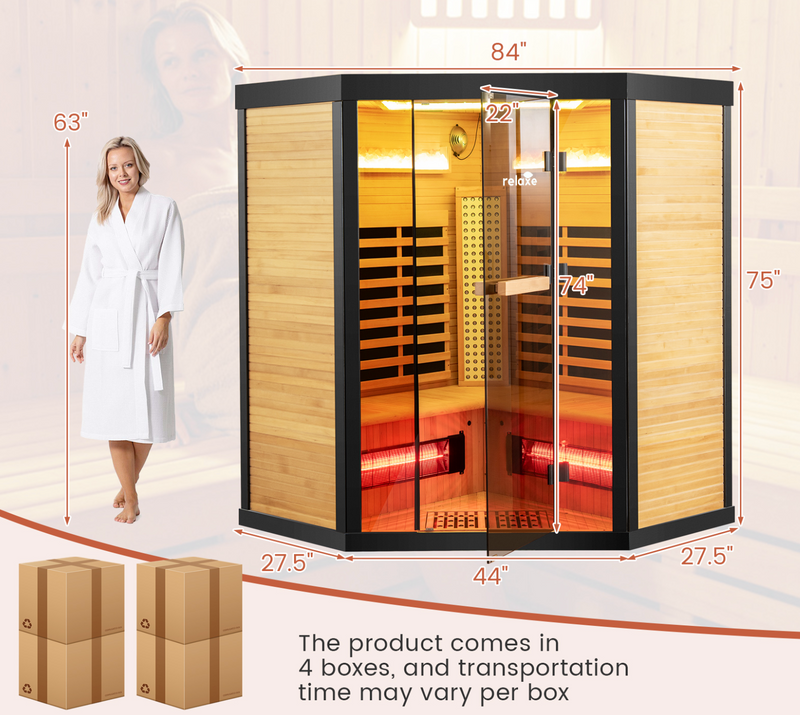 SAUNA INFRARGE SPECTRUM CALDERA ™ RELATIF avec panneau de thérapie rouge