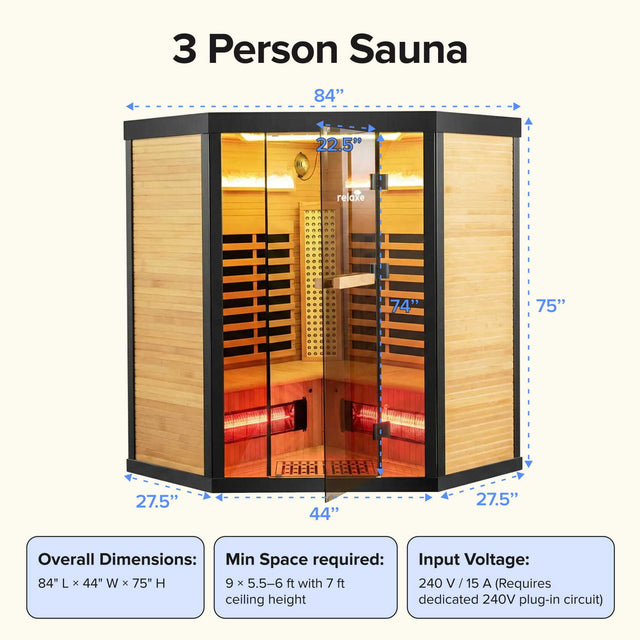 Relaxe Caldera ™ Vollspektrum -Infrarot -Sauna mit Rotlichttherapie Panel